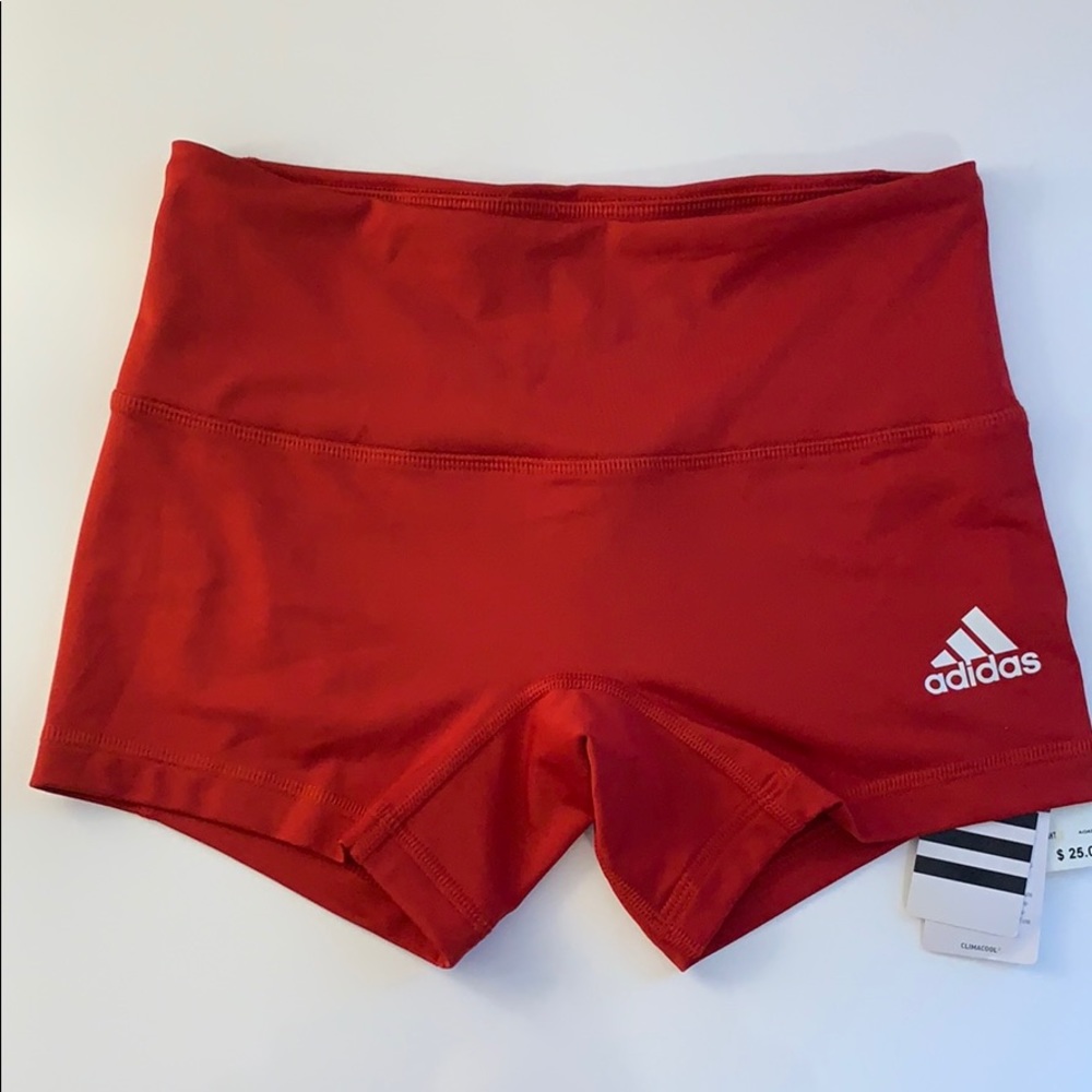Adidas spandex shorts (red)